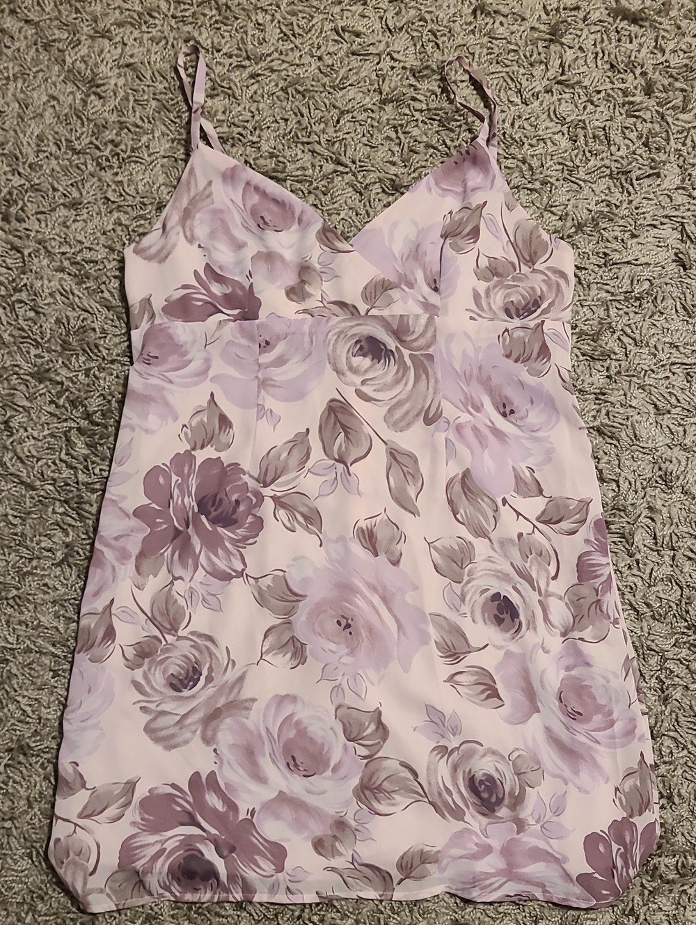 Floral Slip Mini Dress in Lilac Pink